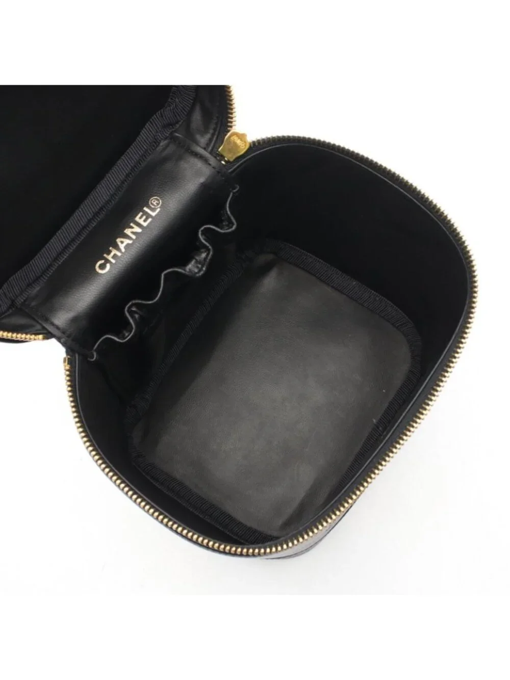 Chanel Handbag CC Logo Black Caviar Leather